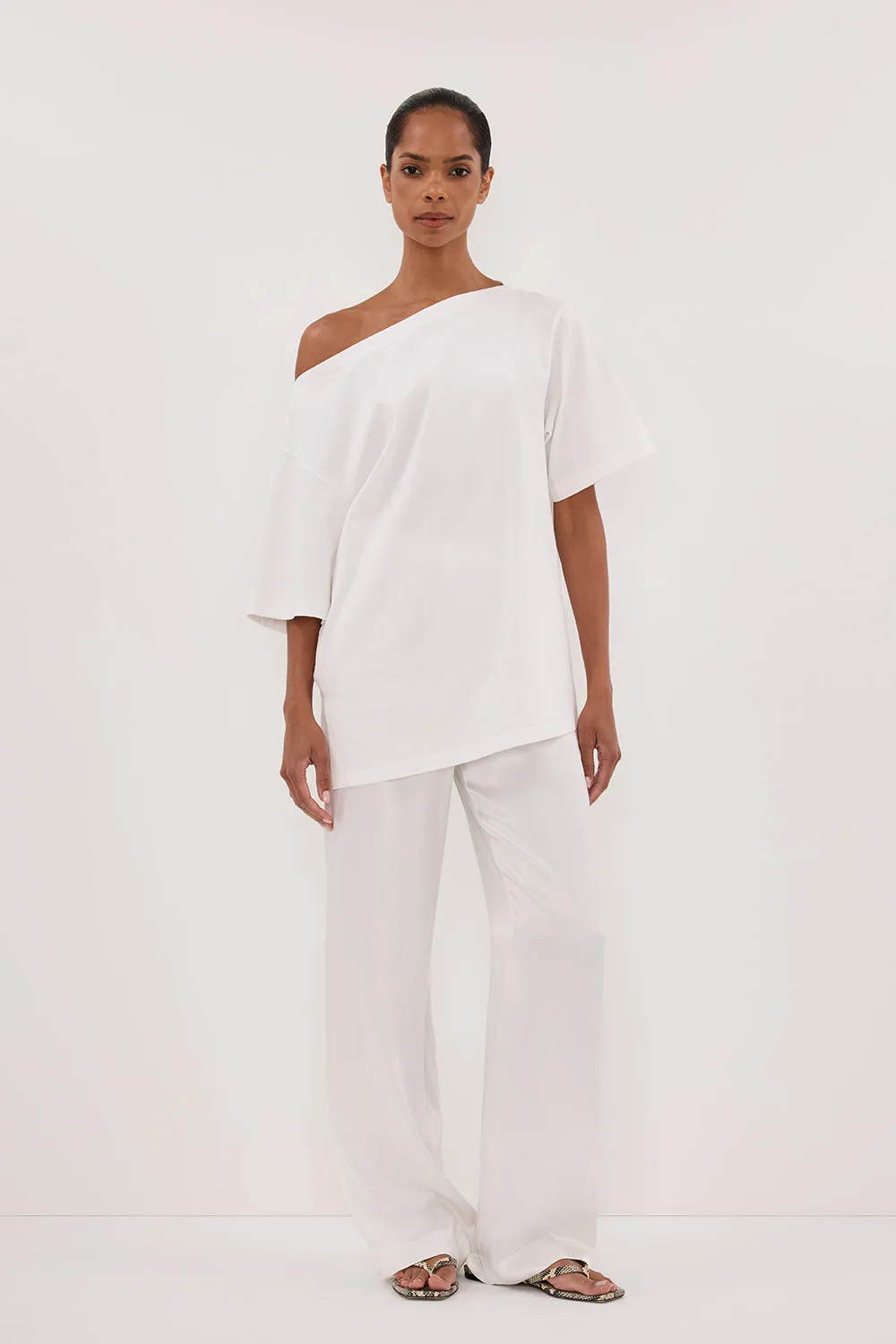 MONICA WHITE SATIN PANT