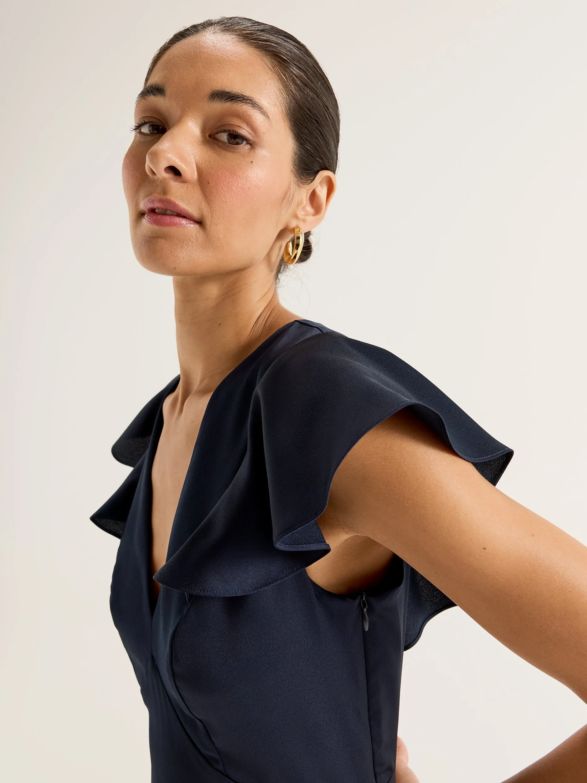 Montreal Flounce Sleeve Dress