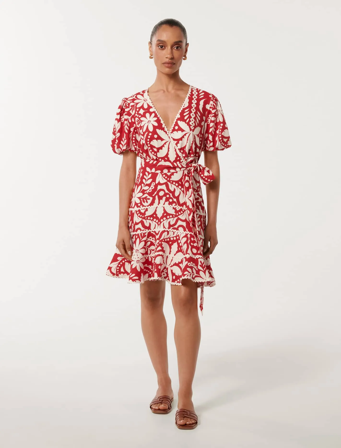 Natalia Petite Tiered Trim Skater Mini Dress