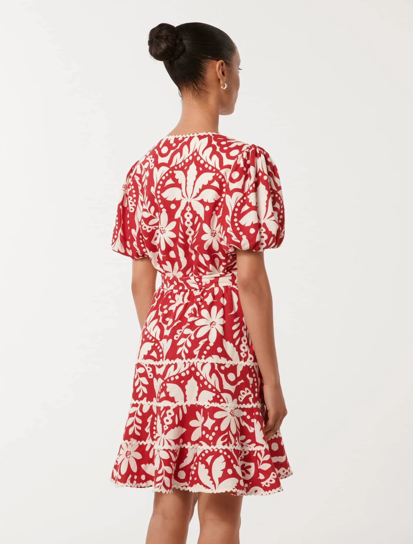 Natalia Petite Tiered Trim Skater Mini Dress