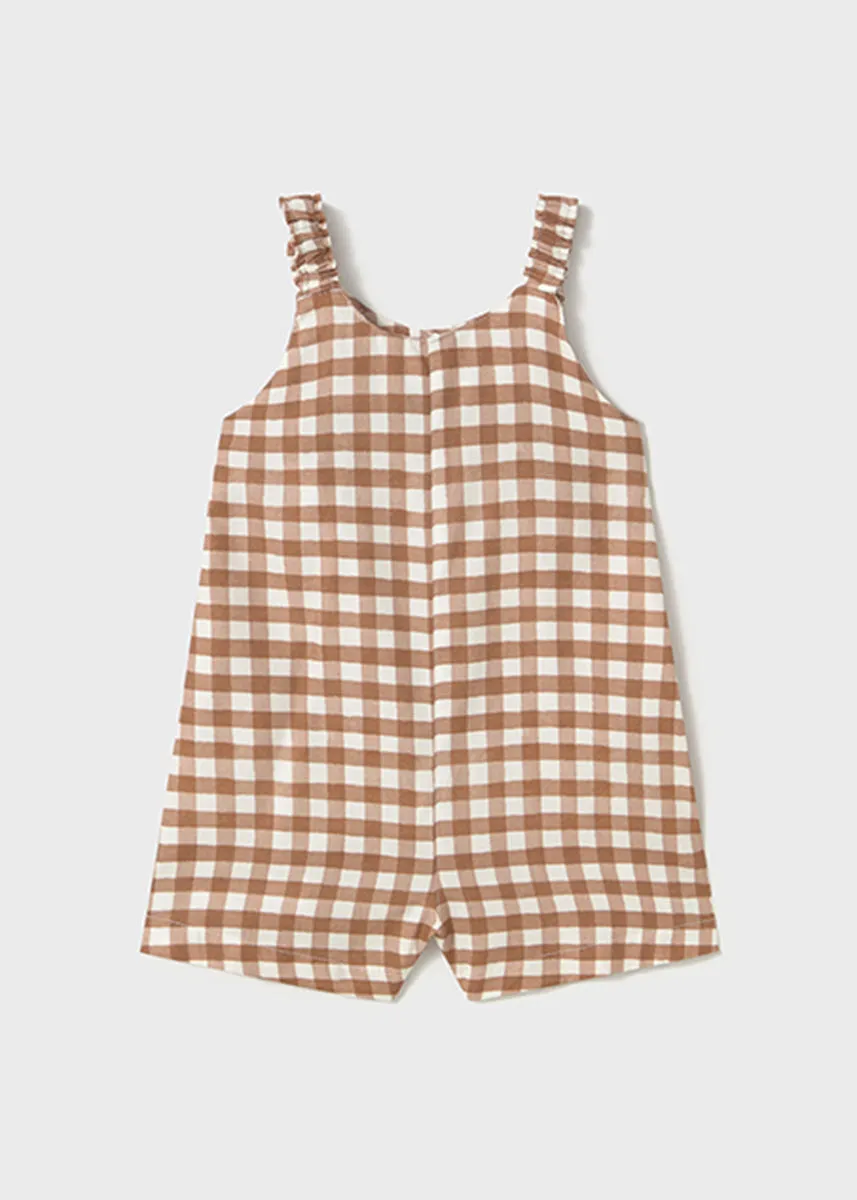 Nolan Gingham Romper - Toffee