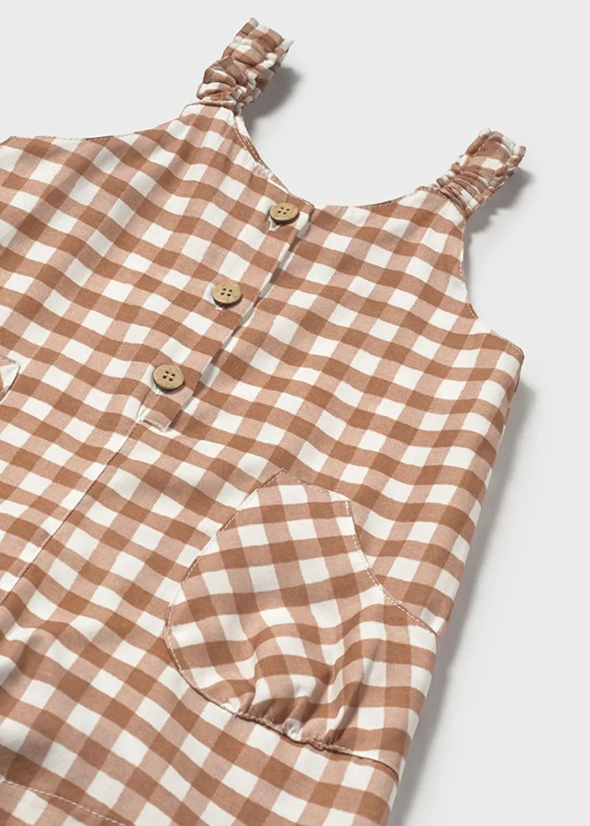 Nolan Gingham Romper - Toffee