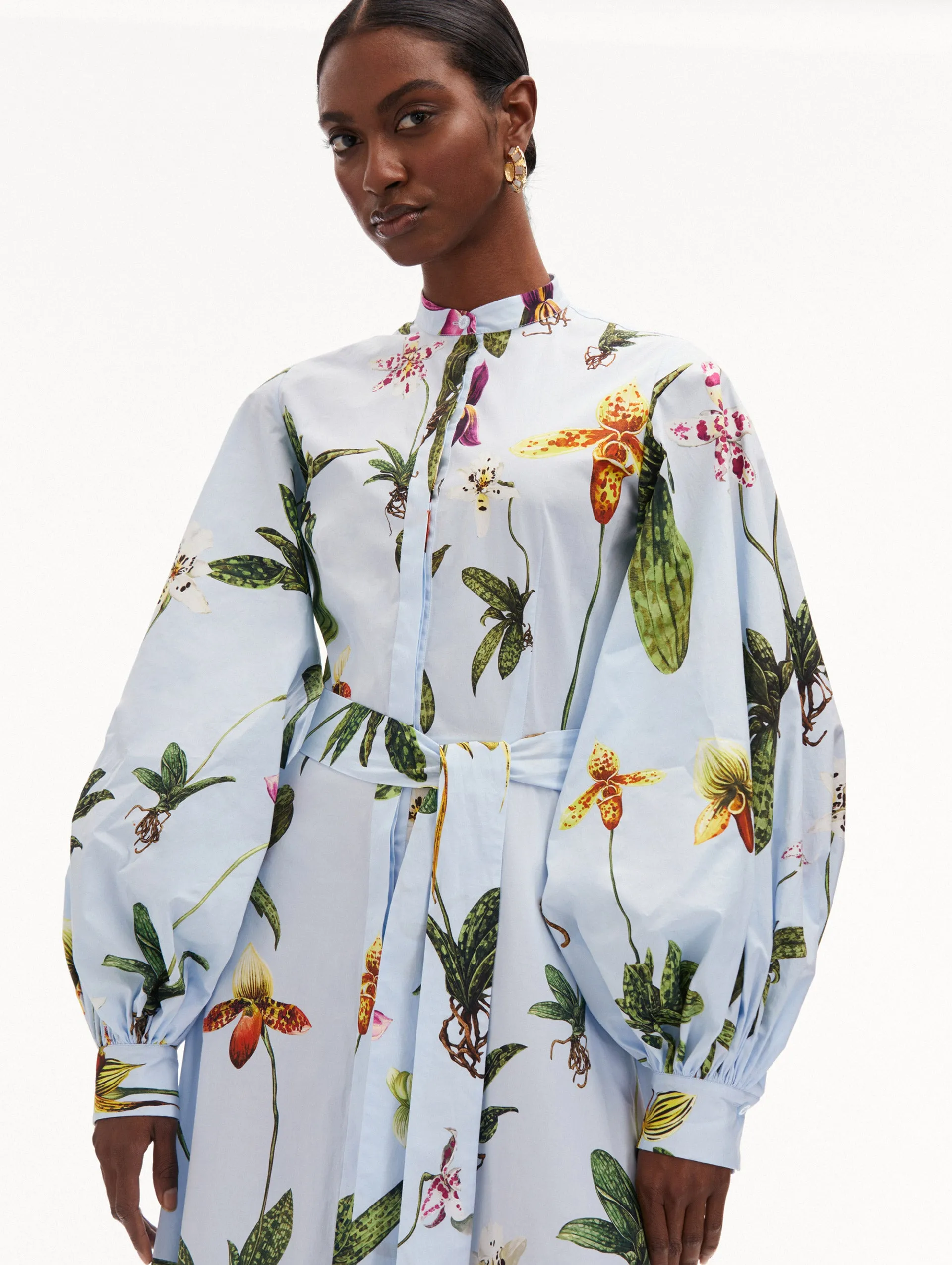 Orchid Cotton Poplin Caftan