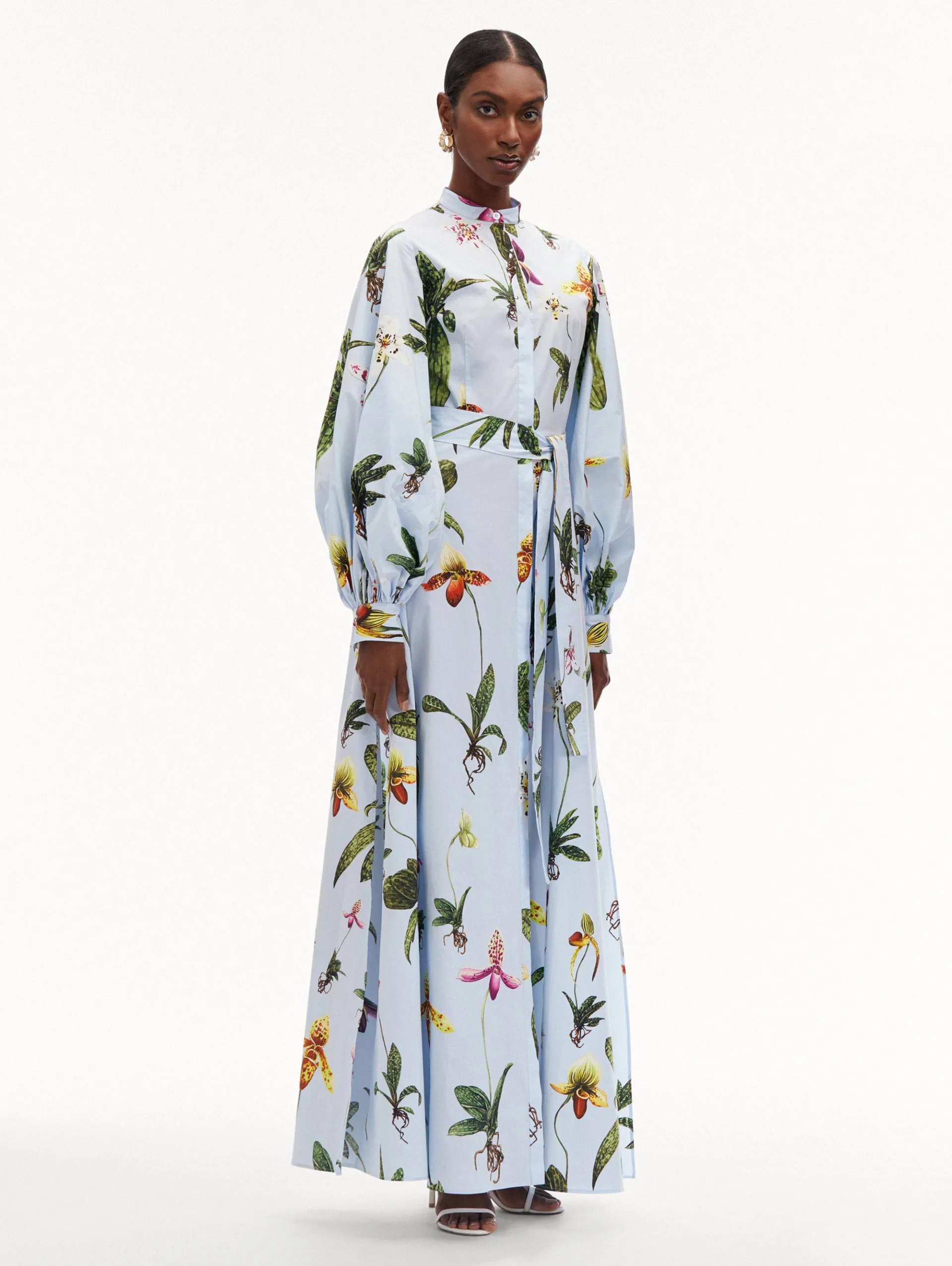 Orchid Cotton Poplin Caftan
