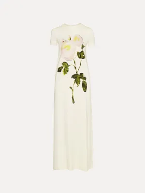 Painted Roses Jersey Maxi Dress