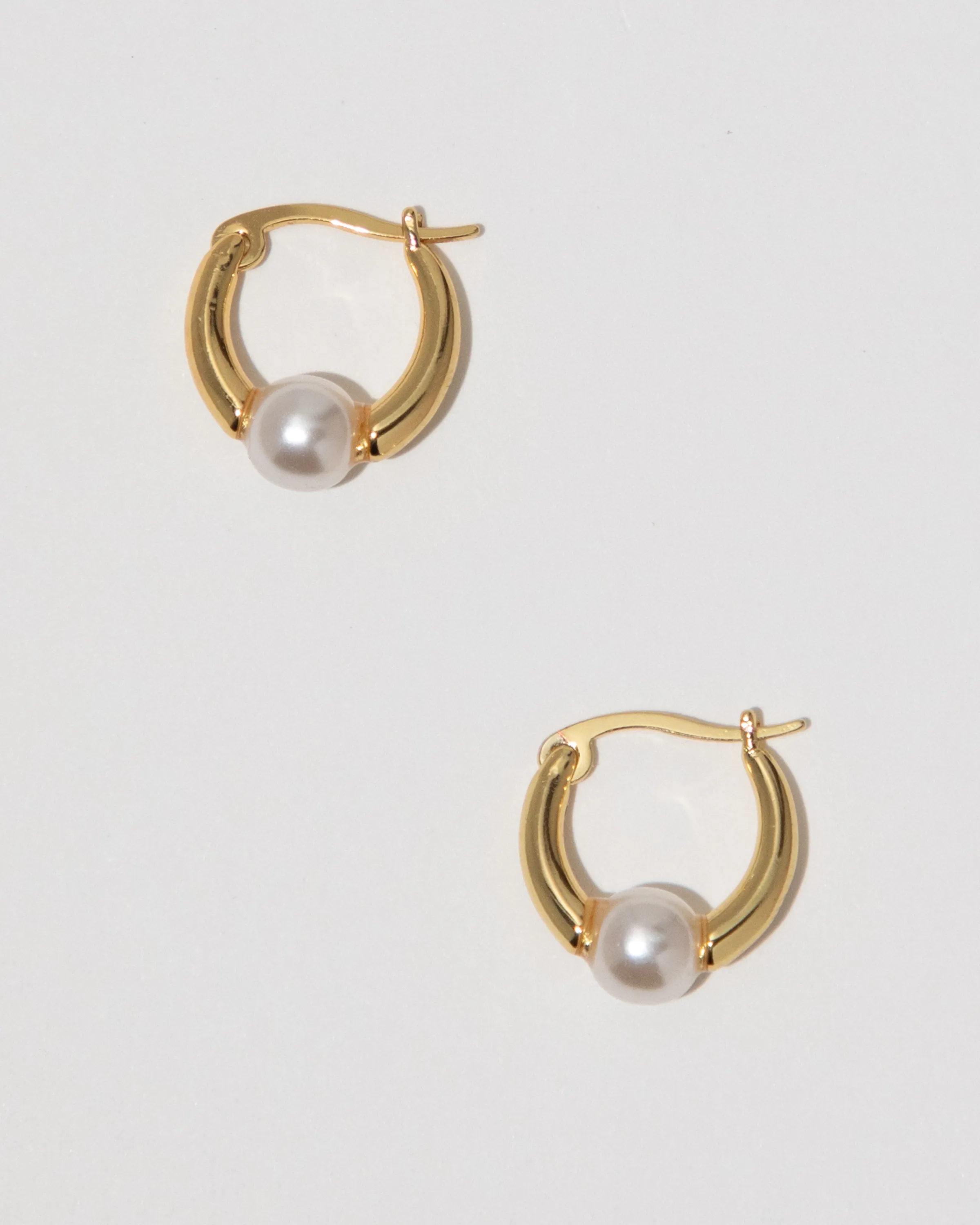 Pearl Huggie Hoop Earrings
