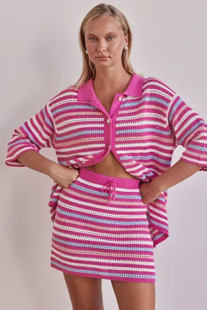 Penelope Knit Mini Skirt (Pink)