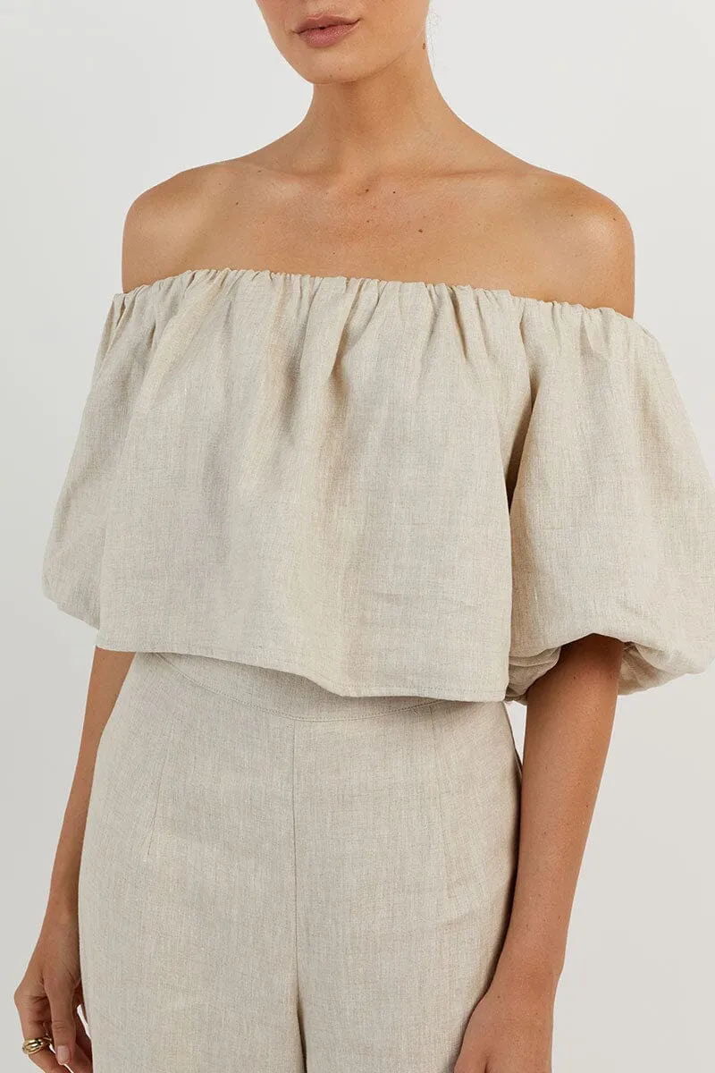 PENELOPE NATURAL LINEN TOP