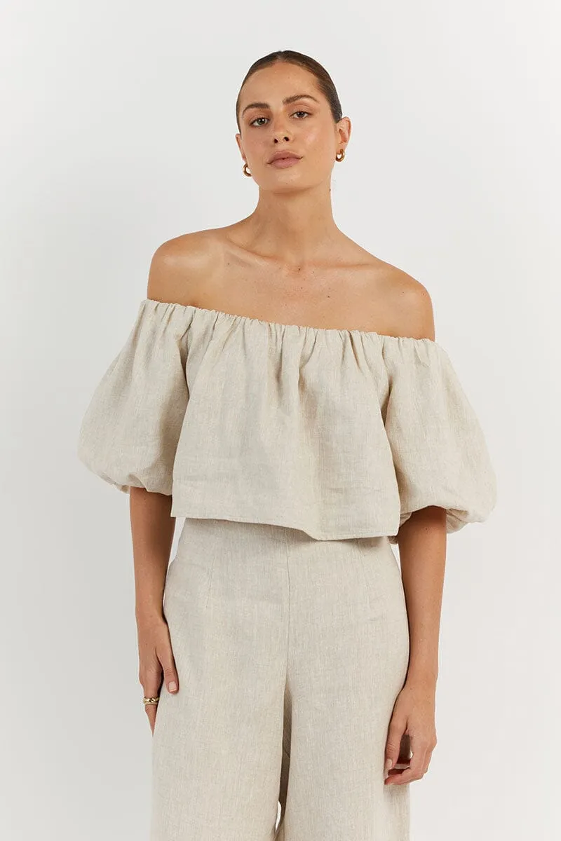 PENELOPE NATURAL LINEN TOP