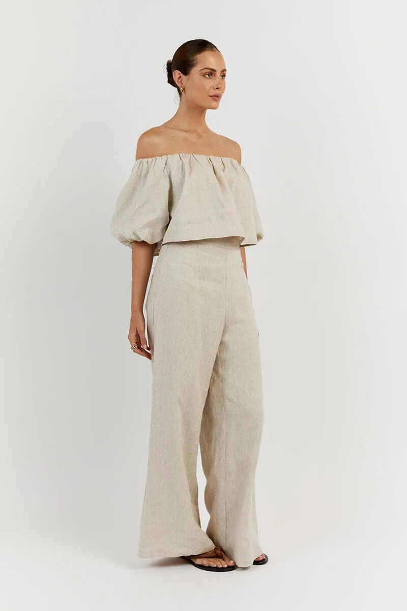 PENELOPE NATURAL LINEN TOP