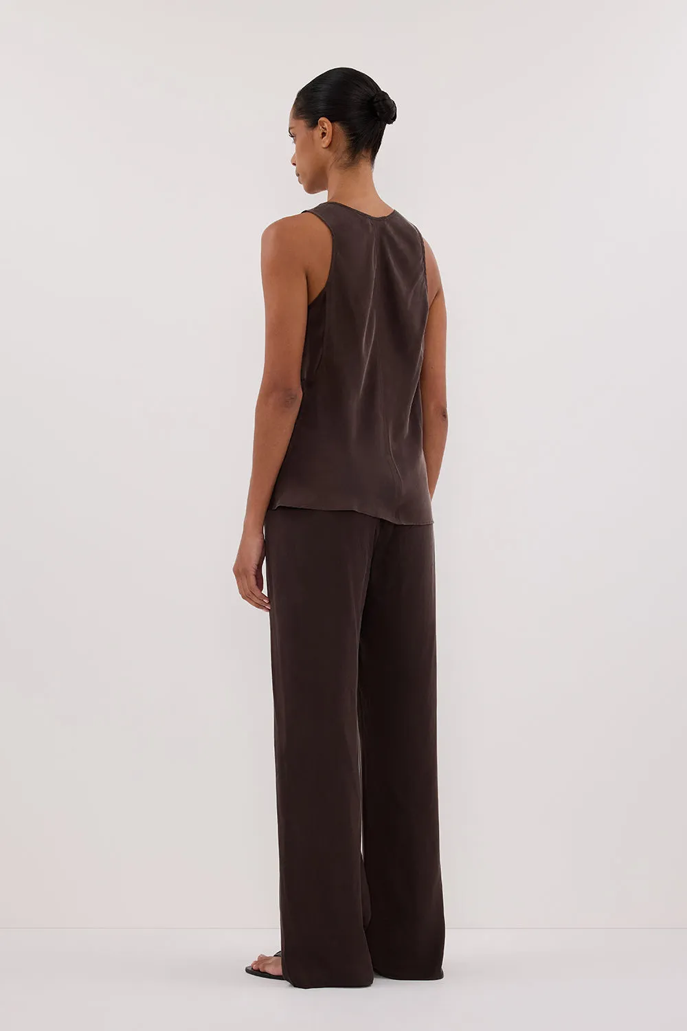 PERCY BITTER CHOC SILK PANT