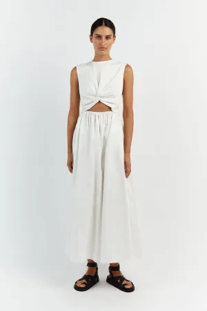 RAMSEY WHITE COTTON MIDI DRESS