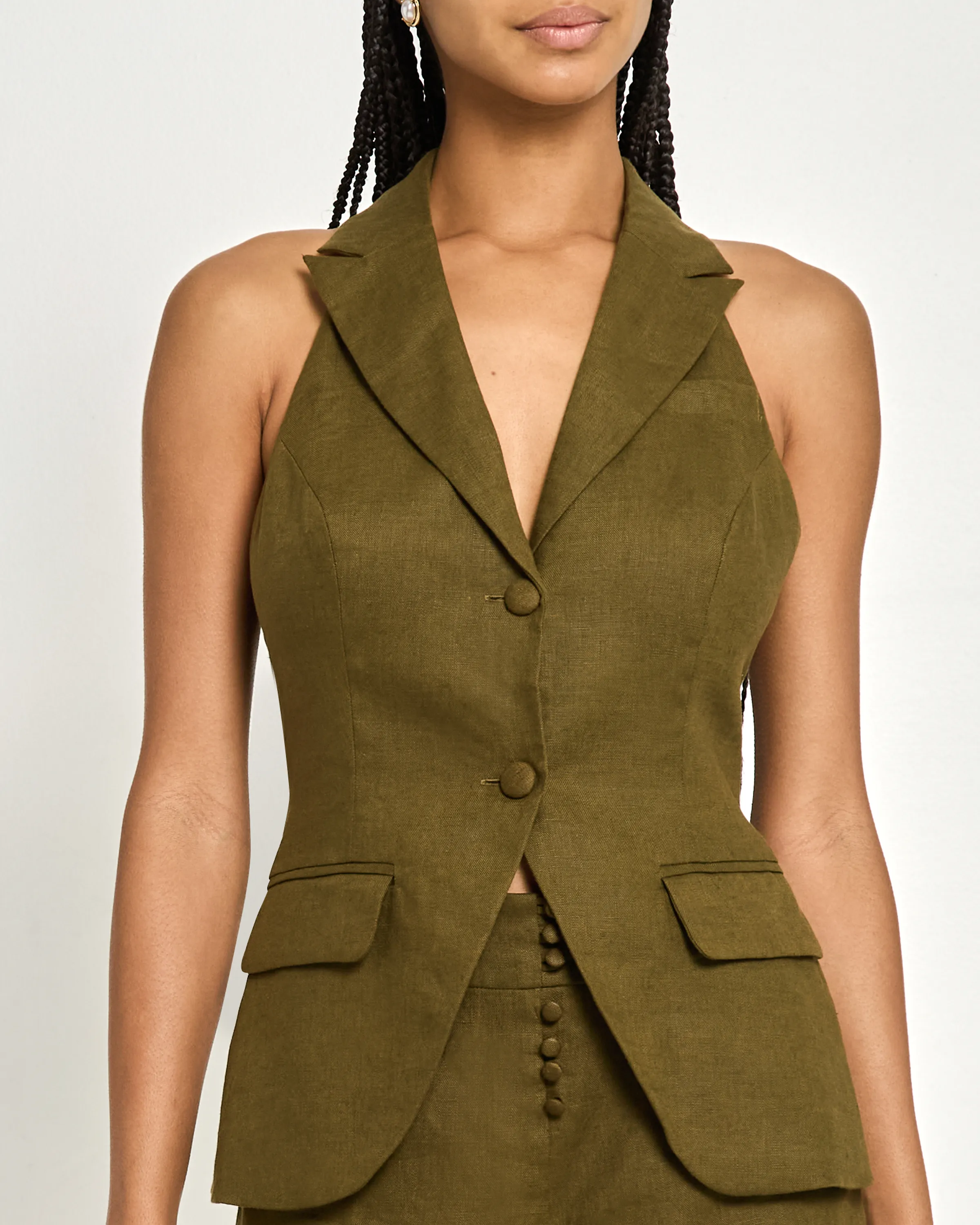 Raphaela Linen Vest Top