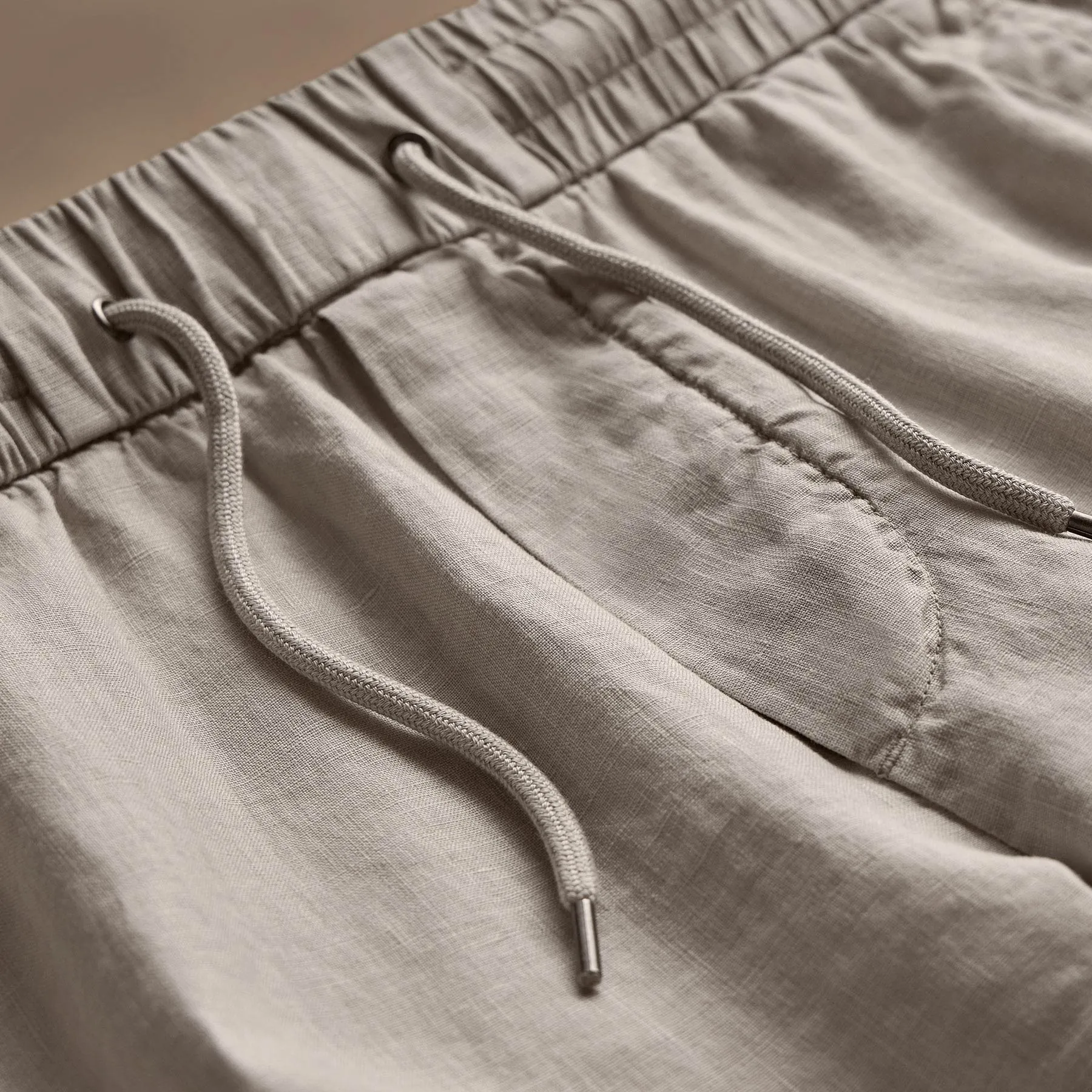 Relaxed Fit Linen Short - Salt Pigment