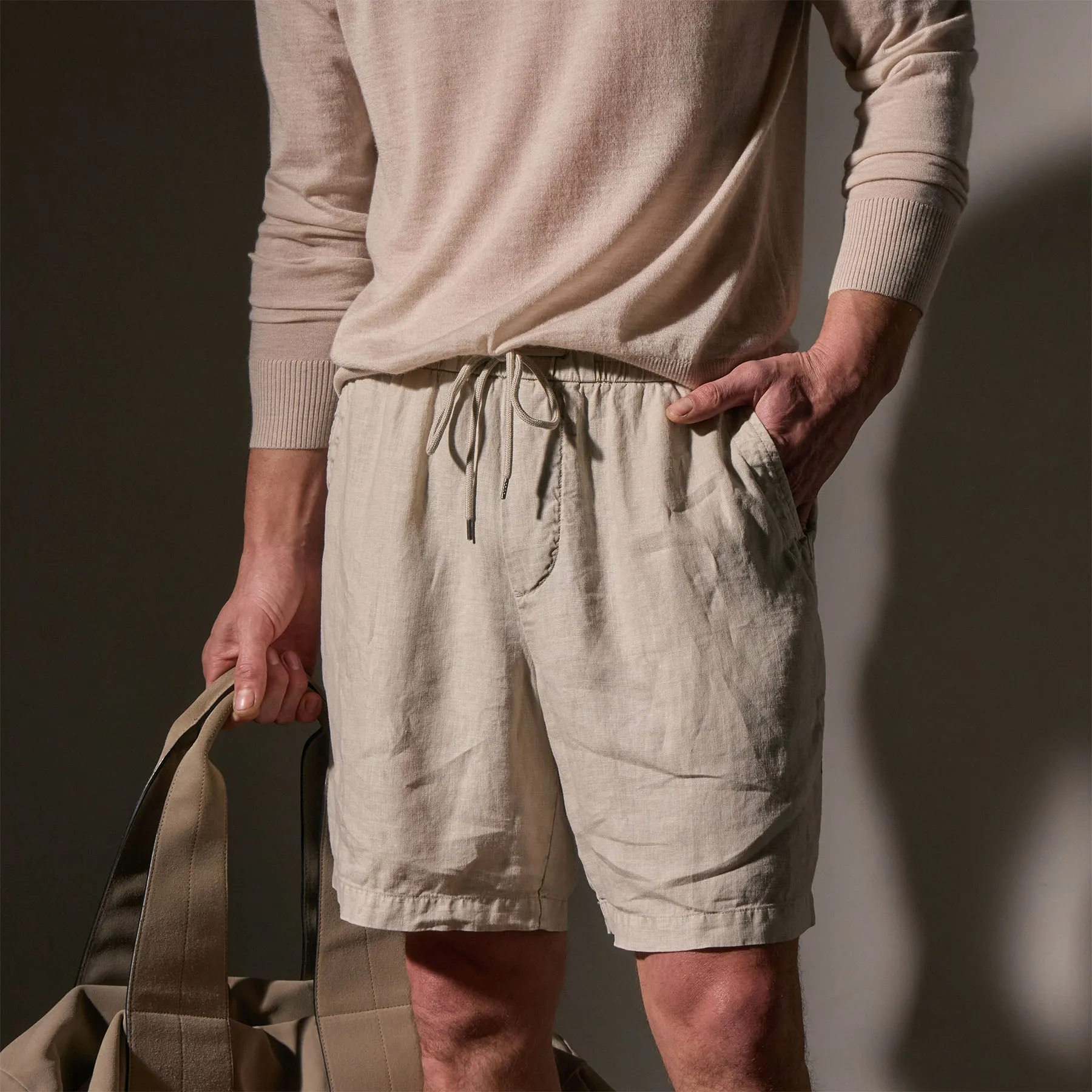 Relaxed Fit Linen Short - Salt Pigment