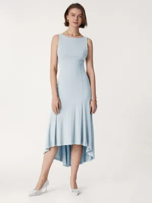 Retreat Boatneck Sleeveless High-low Midi Dress