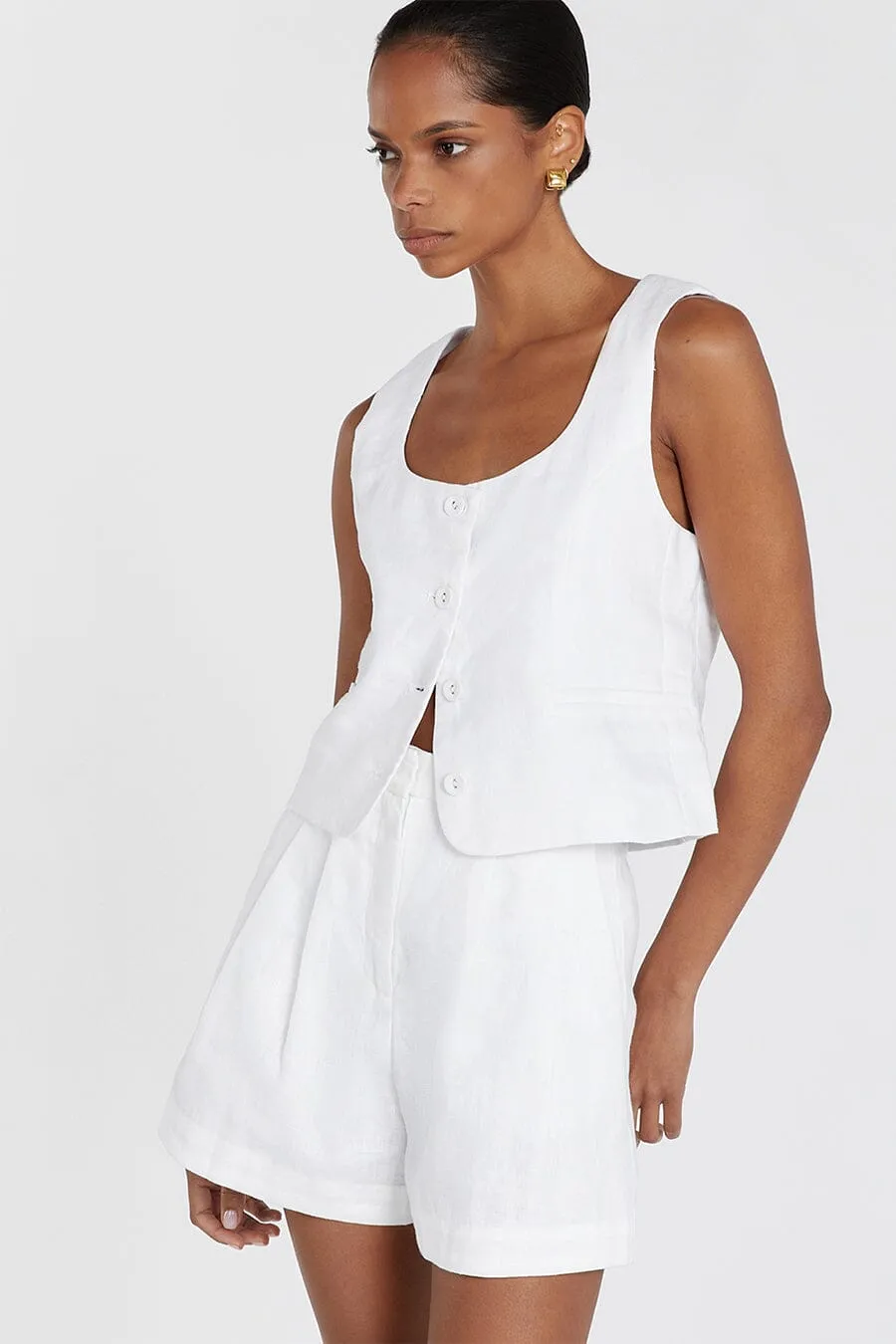 RHYHE WHITE LINEN SHORT