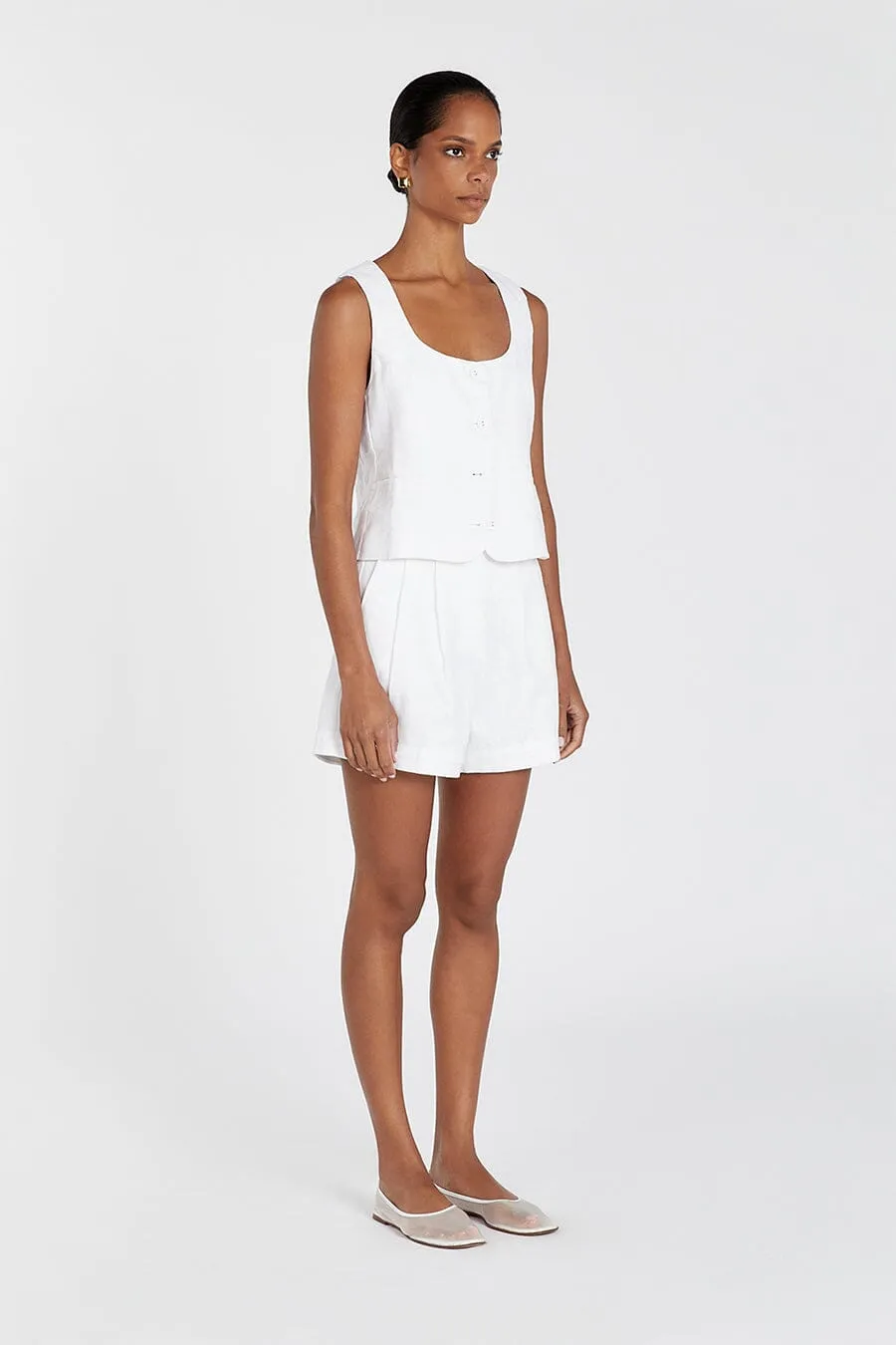RHYHE WHITE LINEN SHORT
