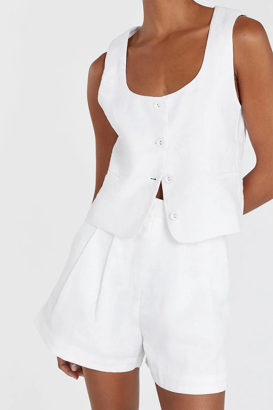 RHYHE WHITE LINEN SHORT