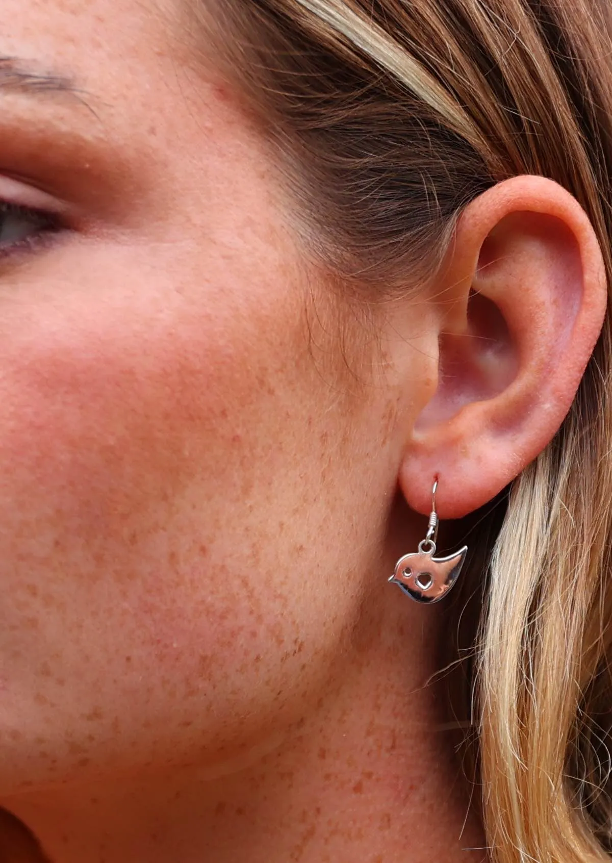 Robin Bird Silver Earrings
