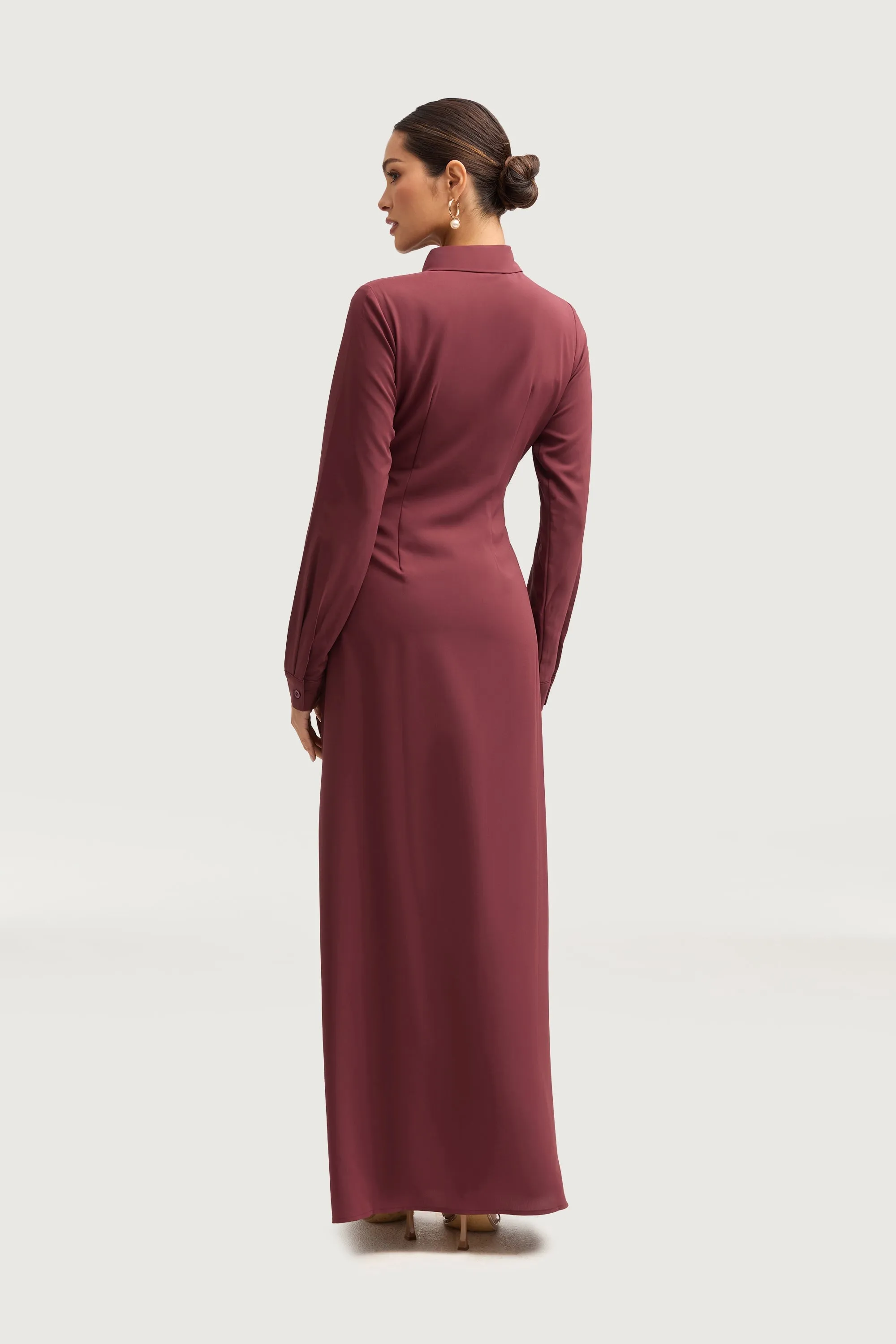 Sandra Side Tie Maxi Dress - Marron
