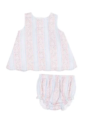 Scallop Open-Back Top & Bloomer Set - Ogee Floral