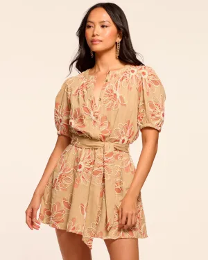 Selby Embroidered Short Sleeve Mini Dress