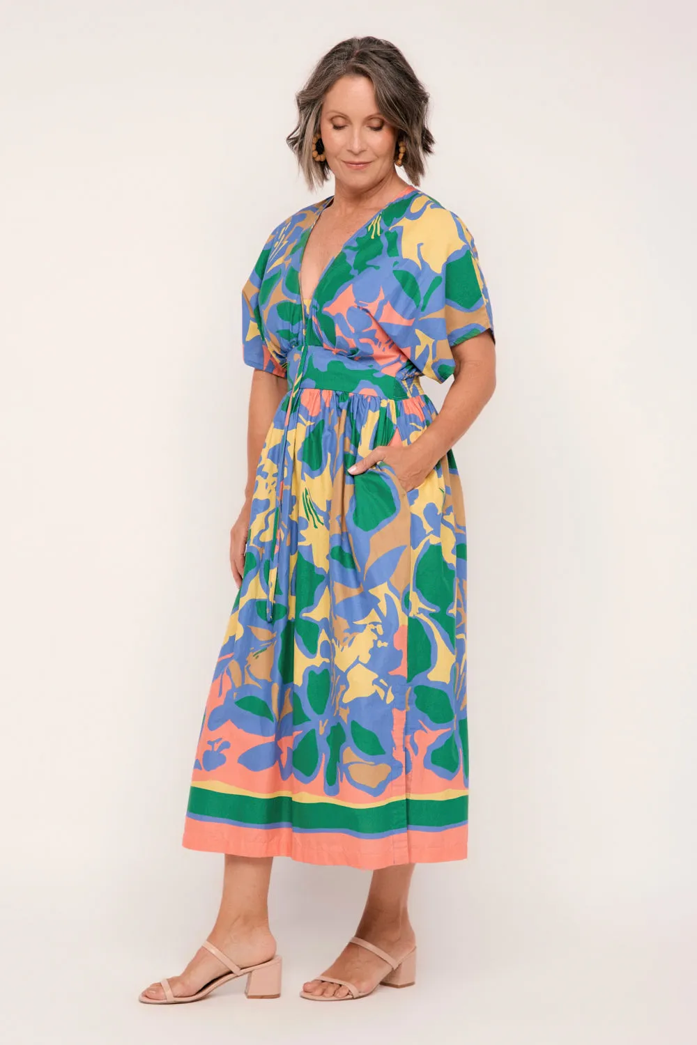 Selma Midi Dress in Montego Bay