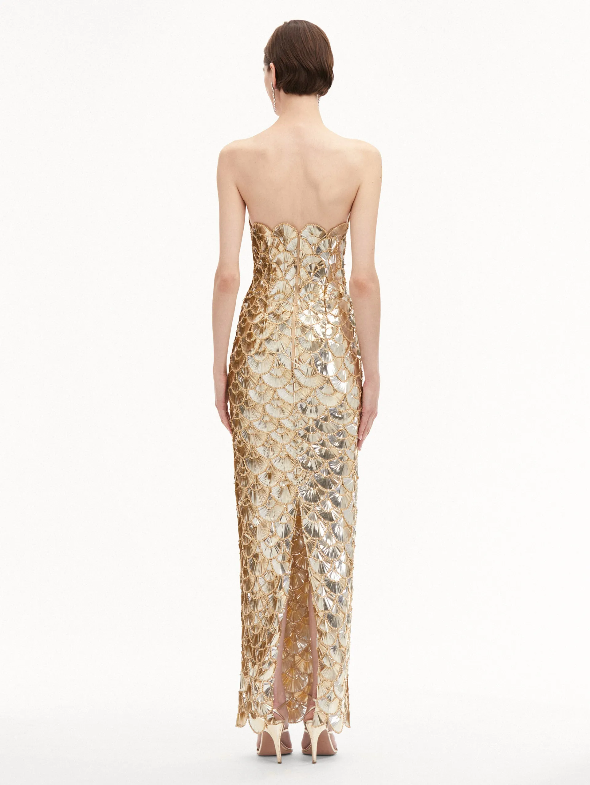 Sequin Scallop Embroidered Gown