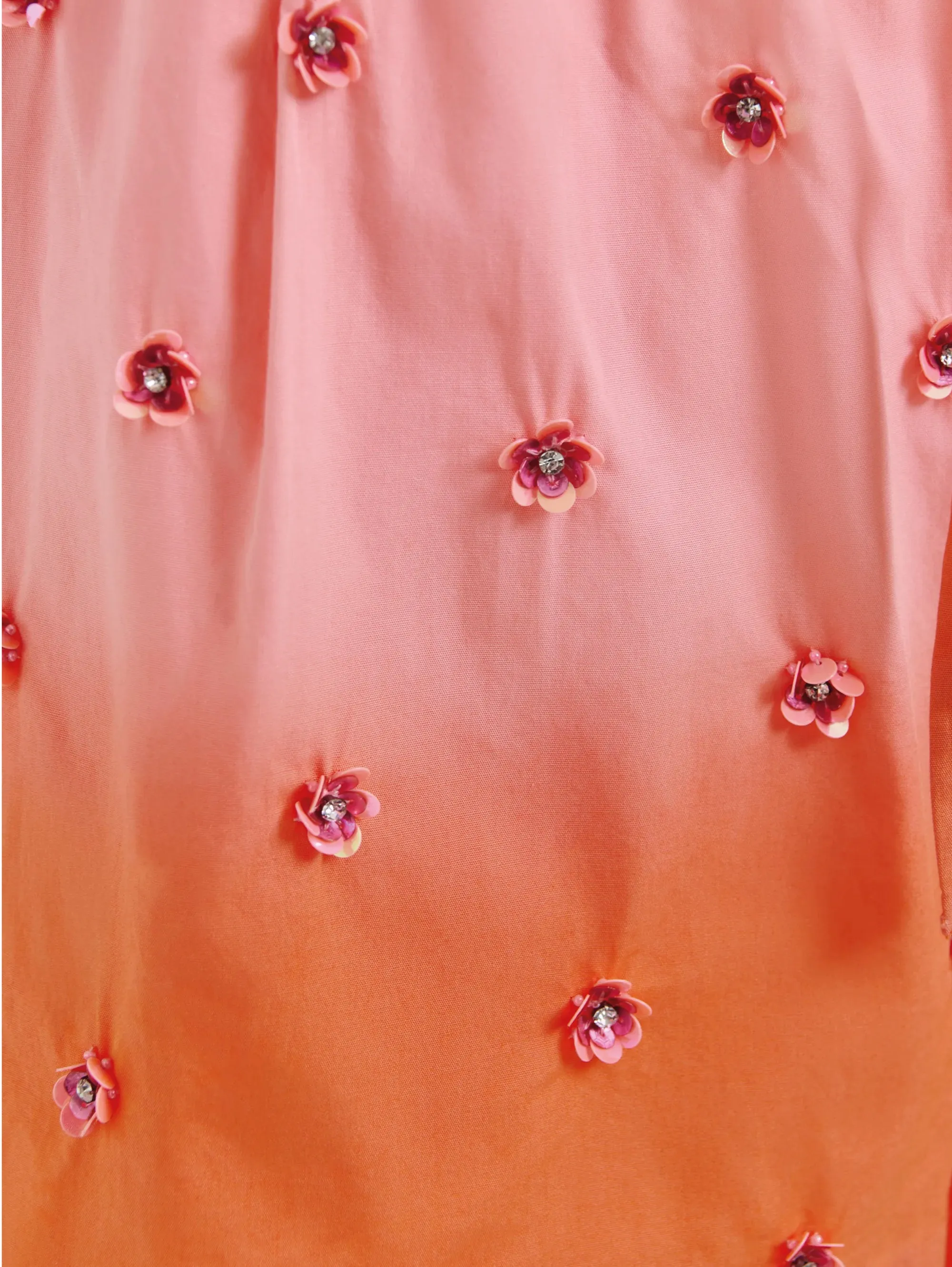 Shirt with Gradient Color and Coral Sequins
