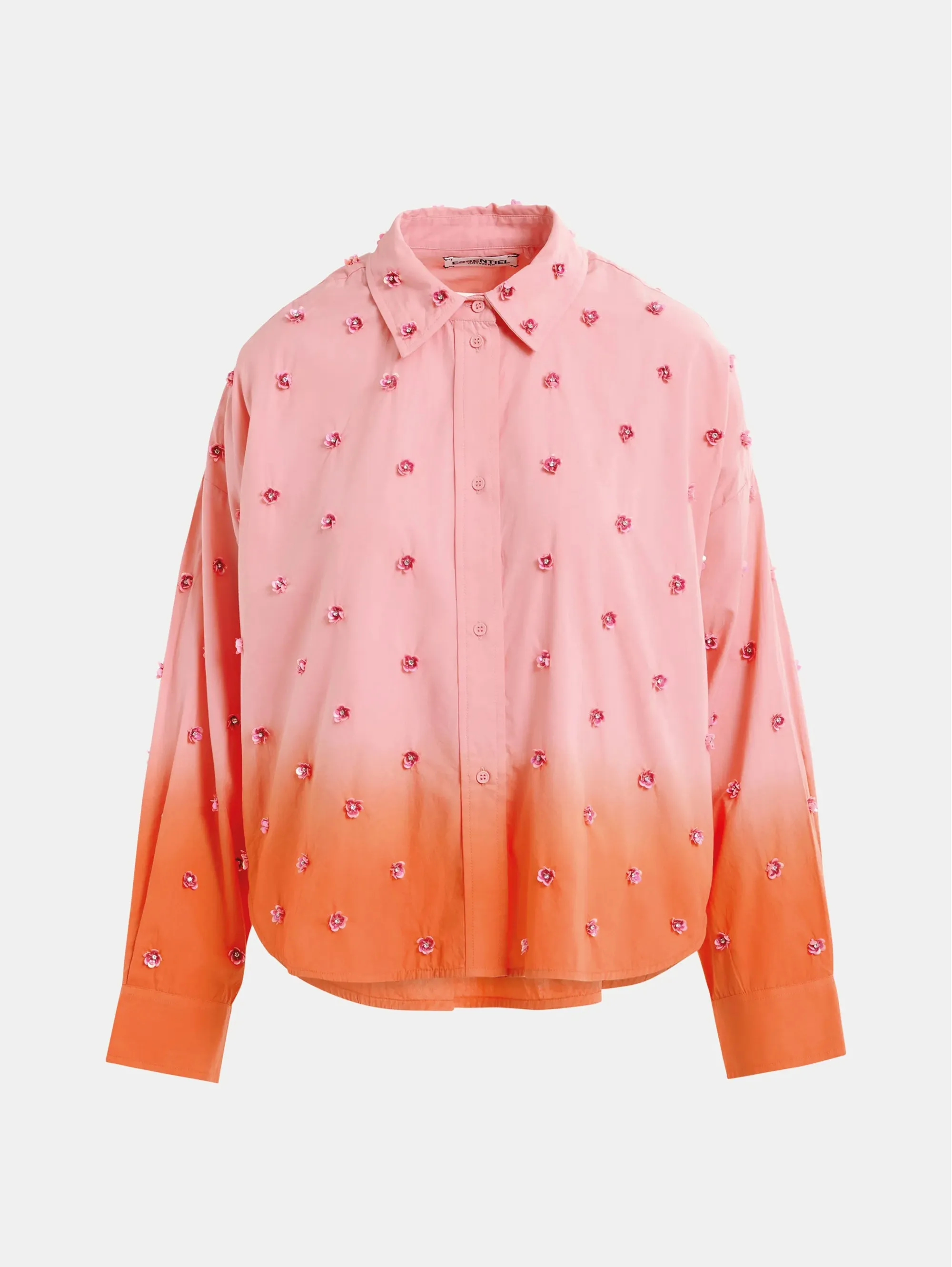 Shirt with Gradient Color and Coral Sequins