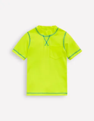 Short Sleeve Rash Vest-Acid Yellow
