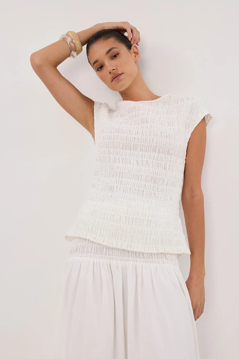 SIERRA WHITE TEXTURED TOP