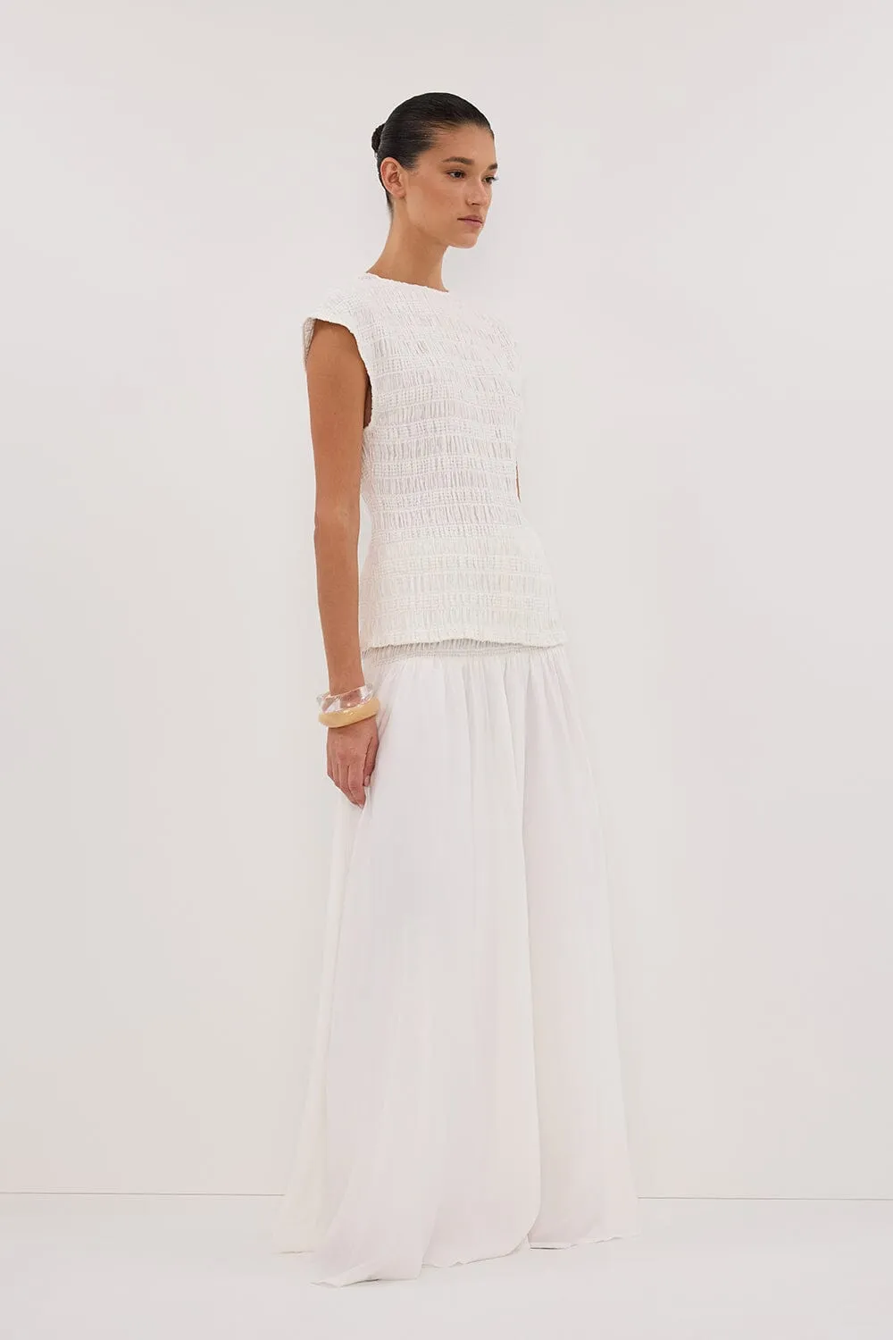 SIERRA WHITE TEXTURED TOP