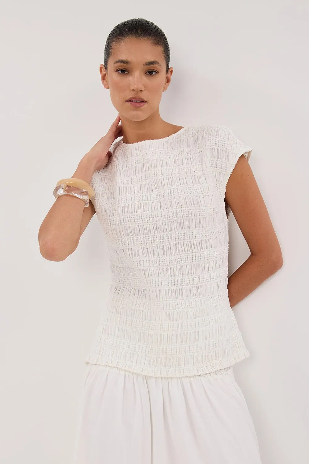 SIERRA WHITE TEXTURED TOP