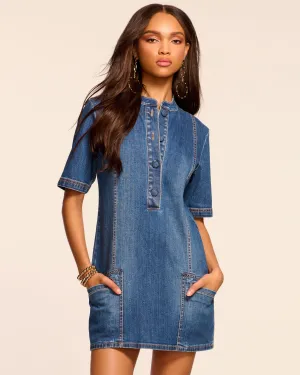 Skylar Short Sleeve Denim Mini Dress