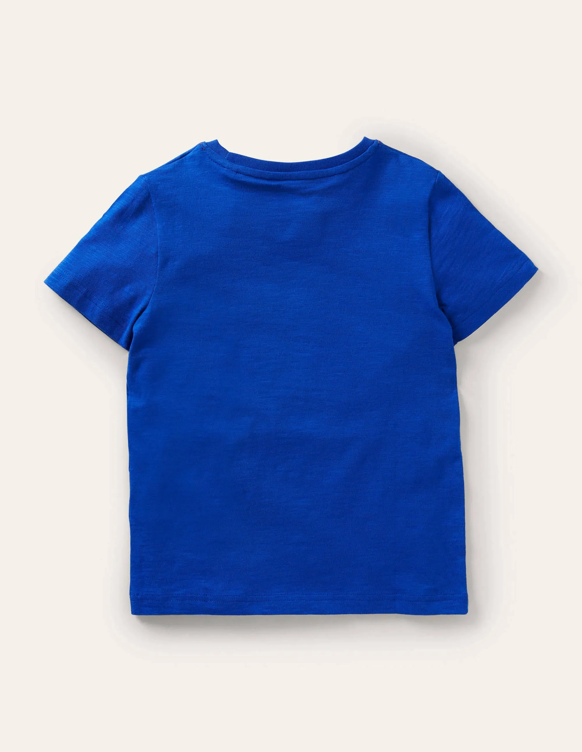 Slub Washed T-shirt-Brilliant Blue