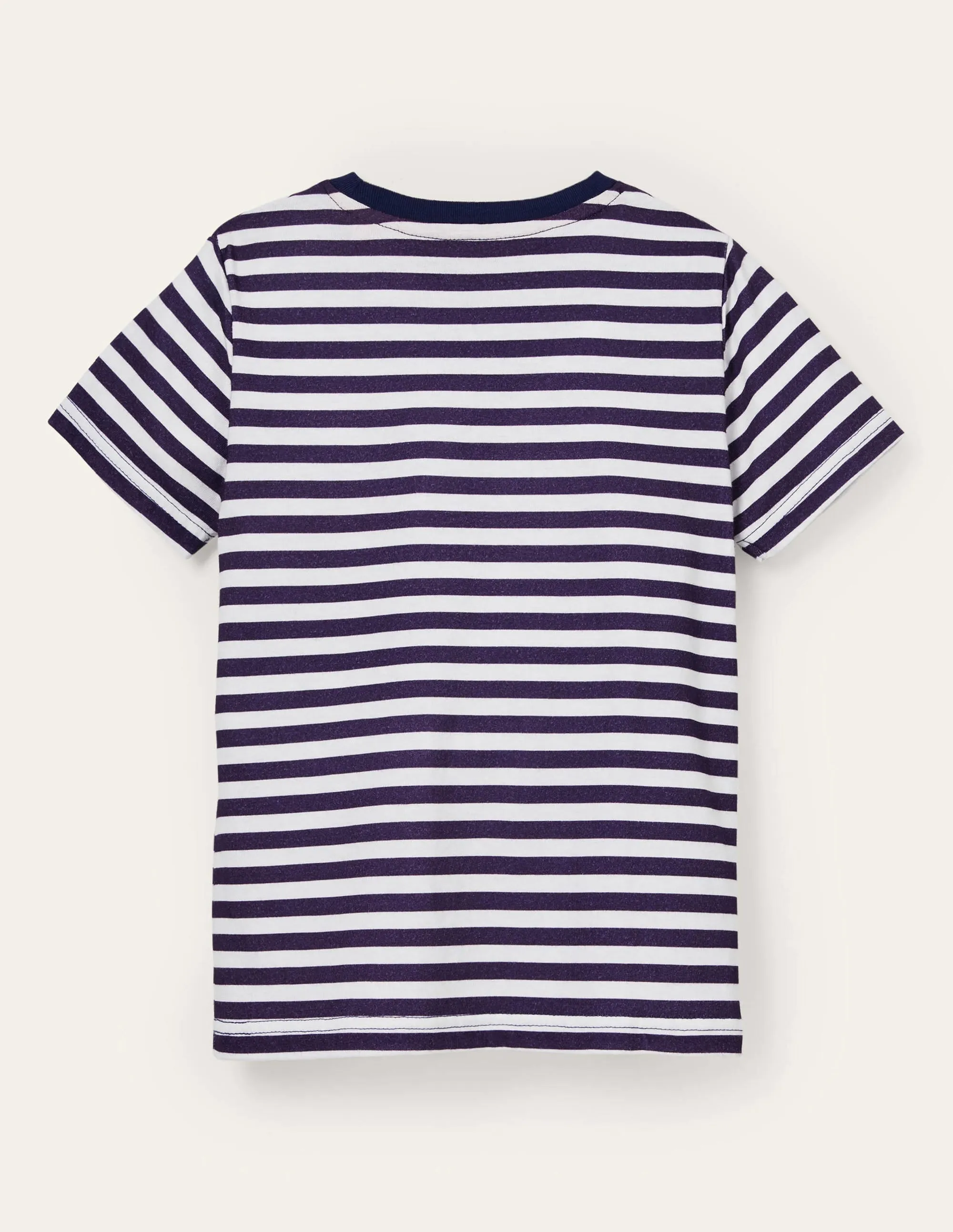 Slub Washed T-shirt-College Navy/Ivory