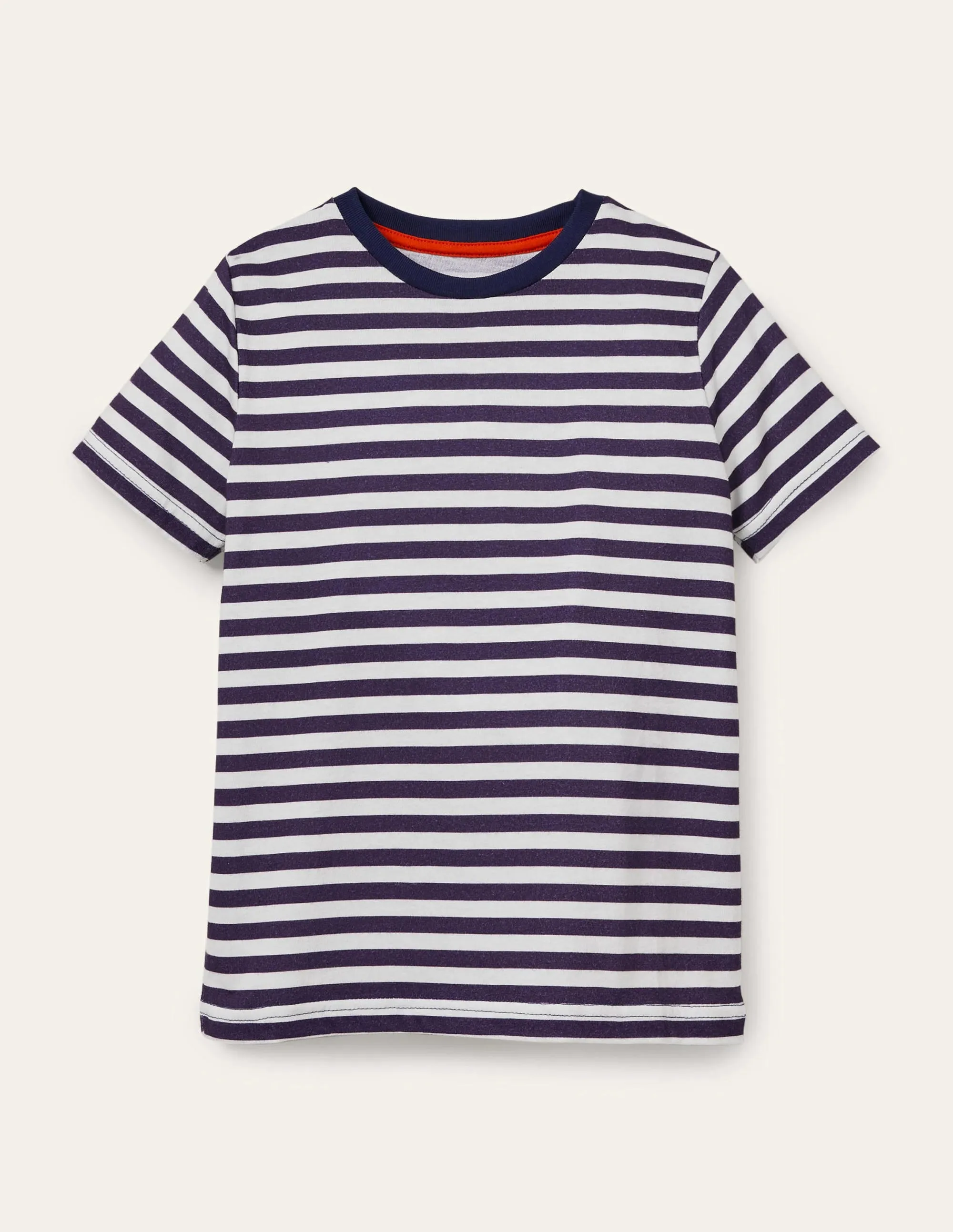 Slub Washed T-shirt-College Navy/Ivory