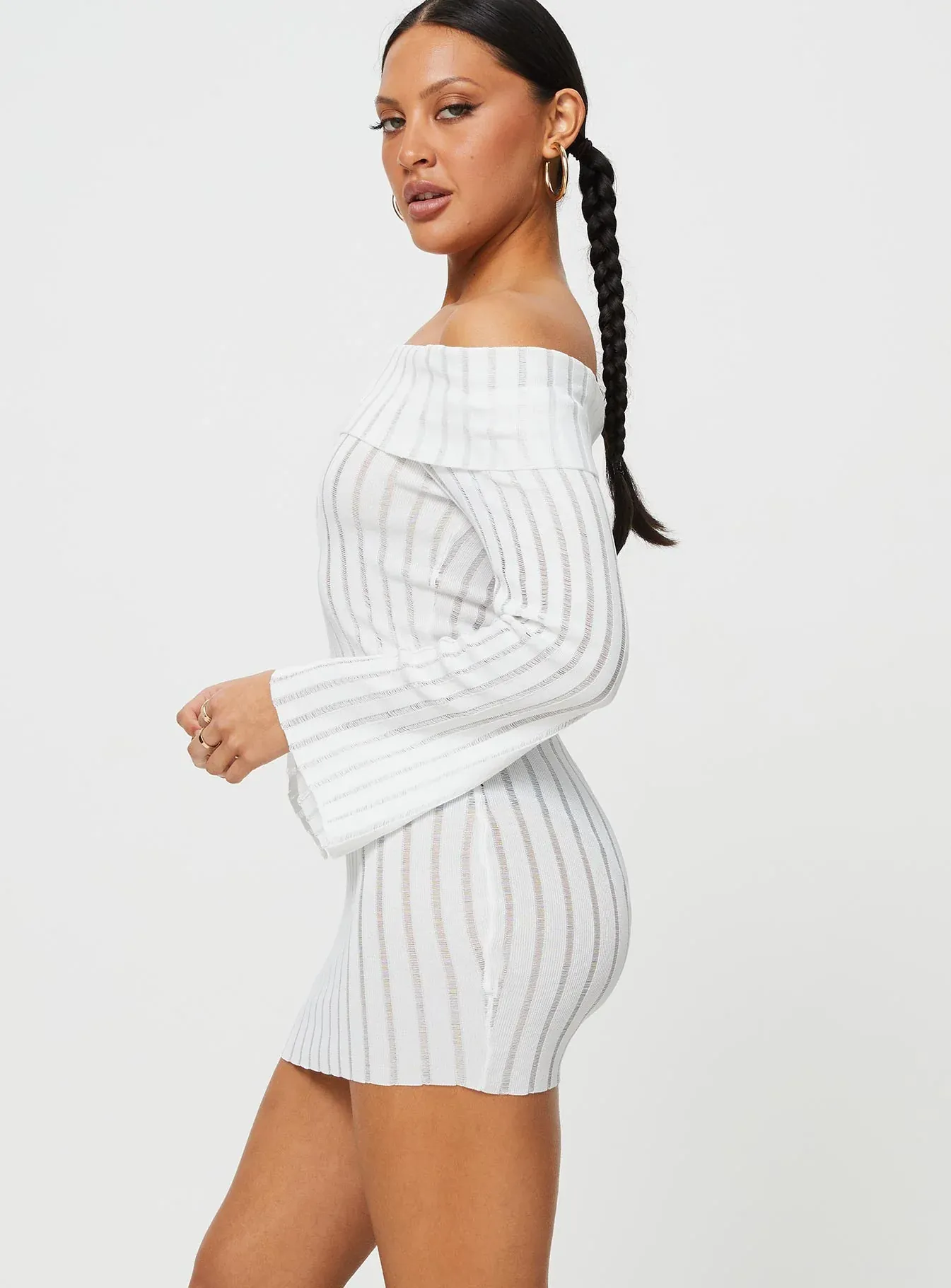 Sorrel Off The Shoulder Mini Dress White