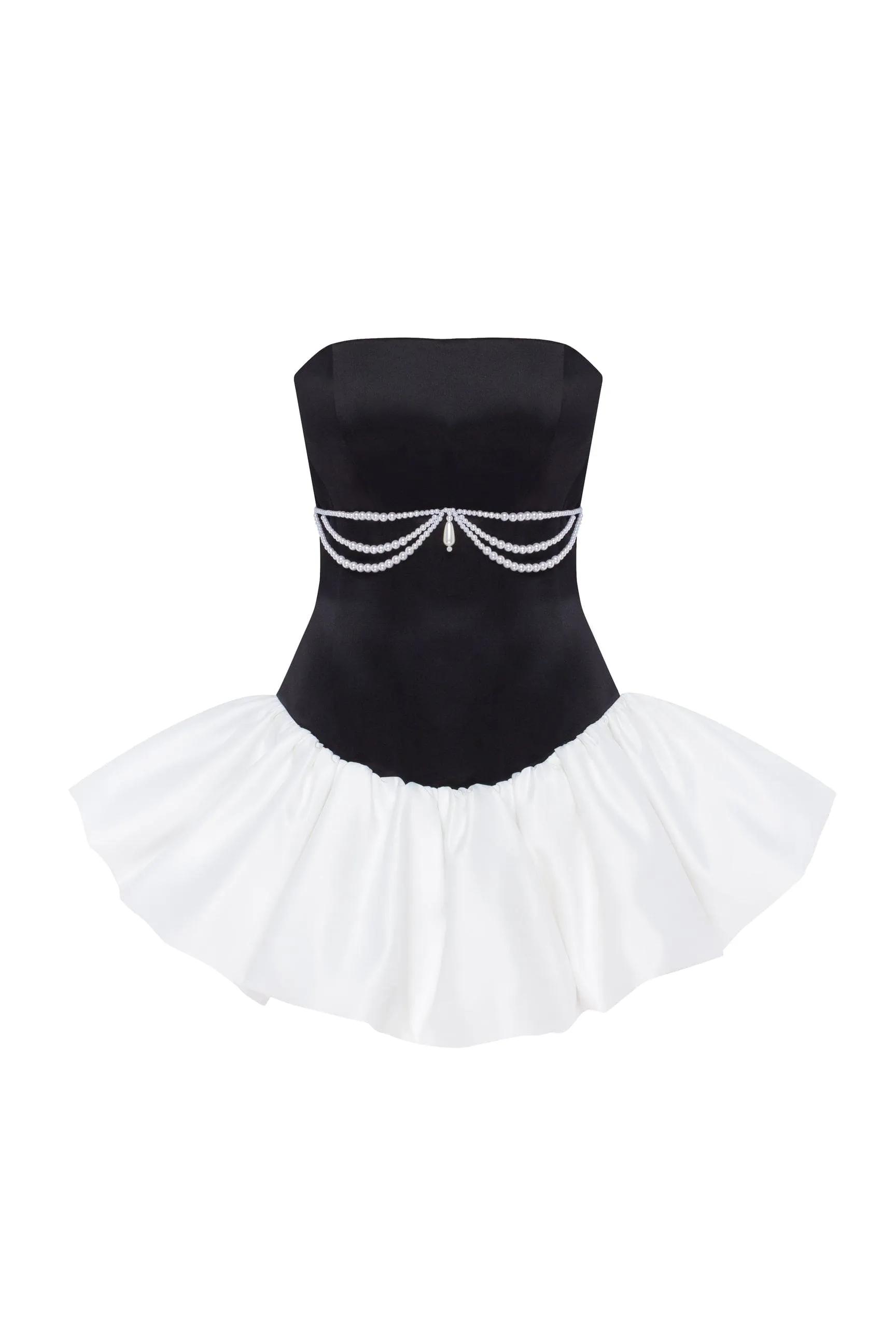 Swan-like mini corset dress, Glow-Up