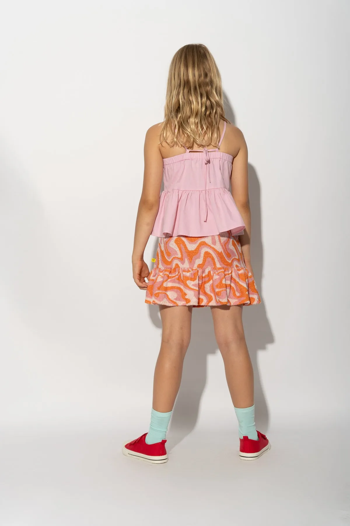 TERRY WAVY PRINT SHORT SKIRT