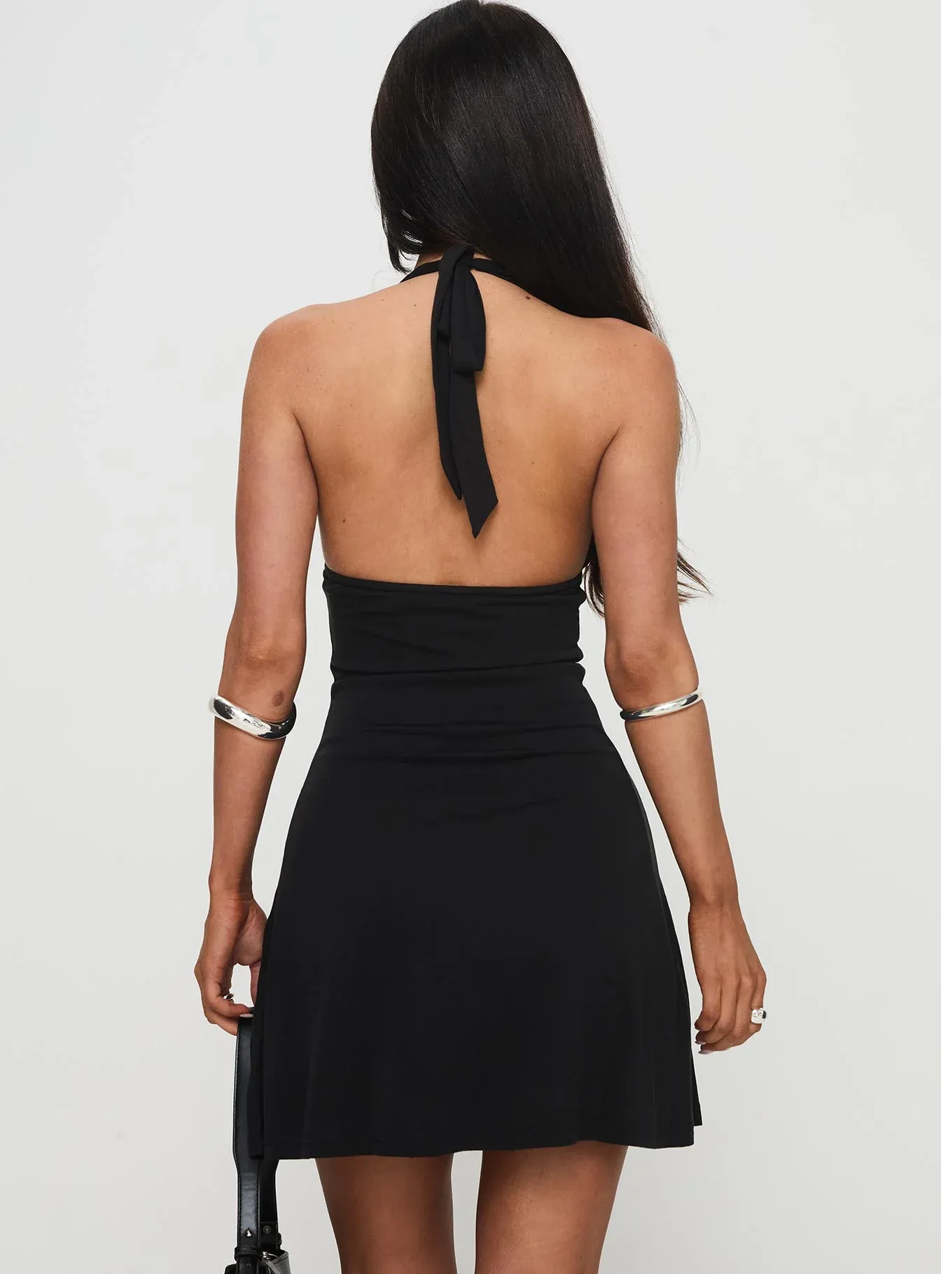 Tinisie Halter Mini Dress Black Tall
