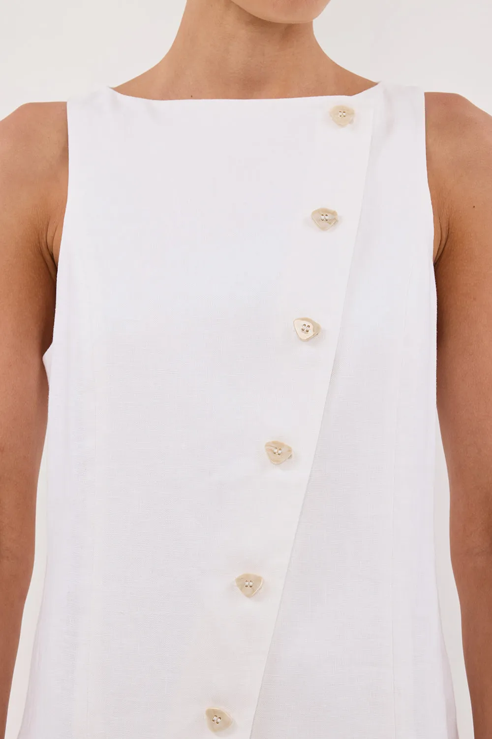 TOMMY WHITE LINEN MINI DRESS