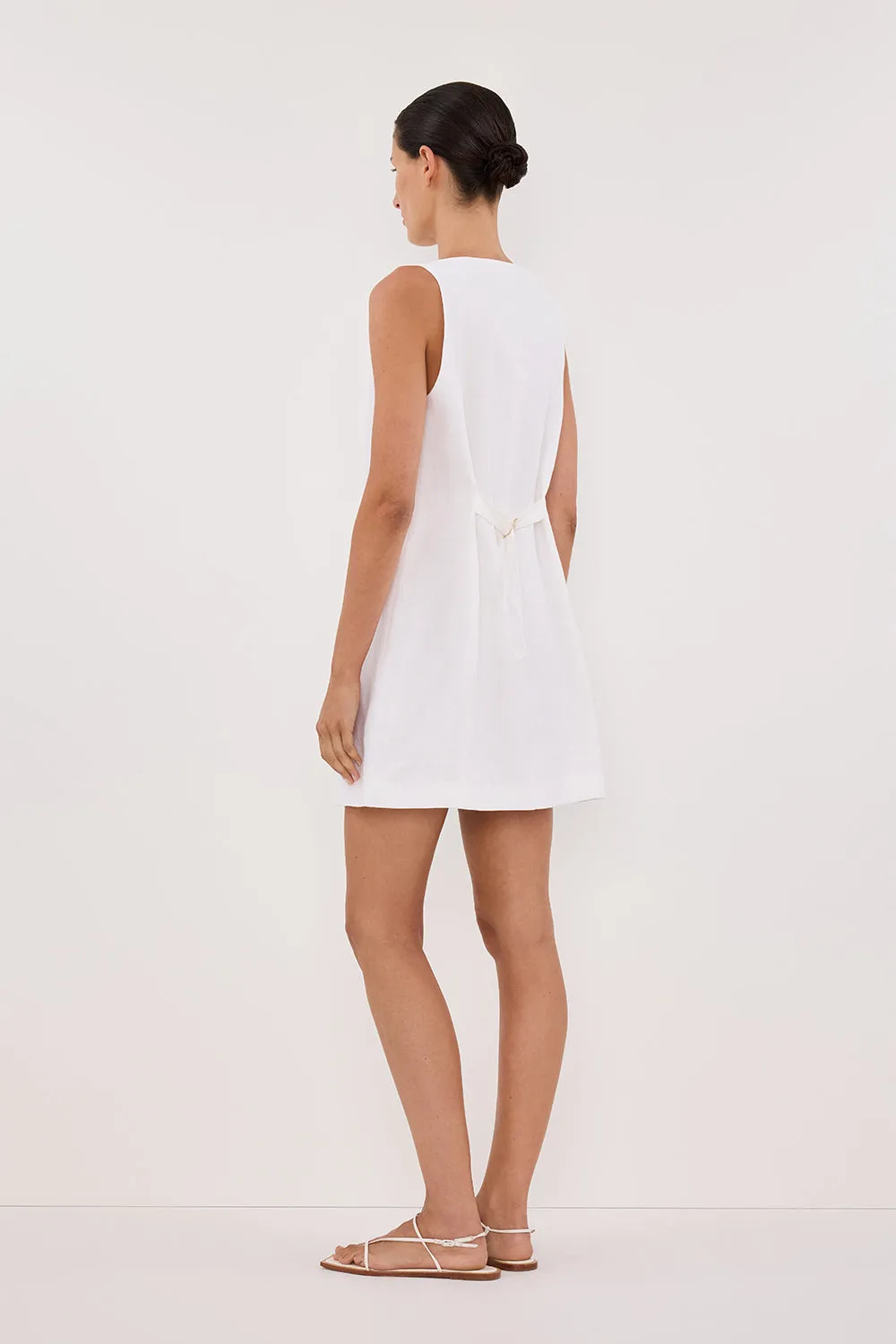 TOMMY WHITE LINEN MINI DRESS