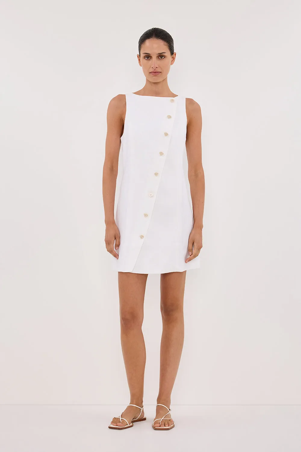 TOMMY WHITE LINEN MINI DRESS