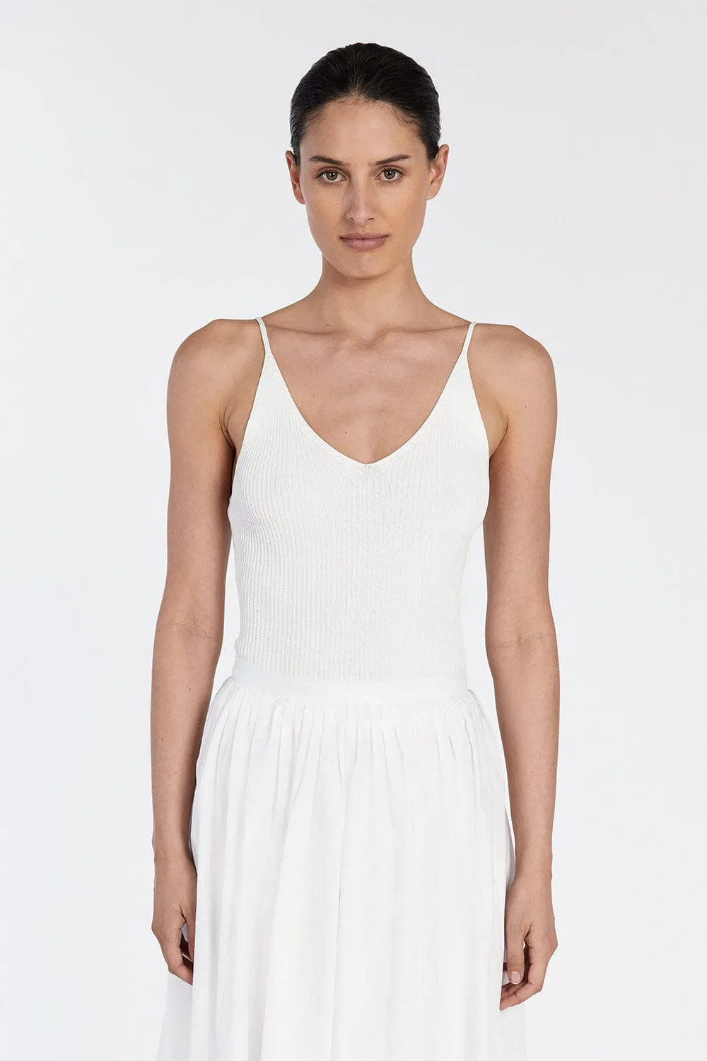 TORI OFF WHITE KNIT TOP