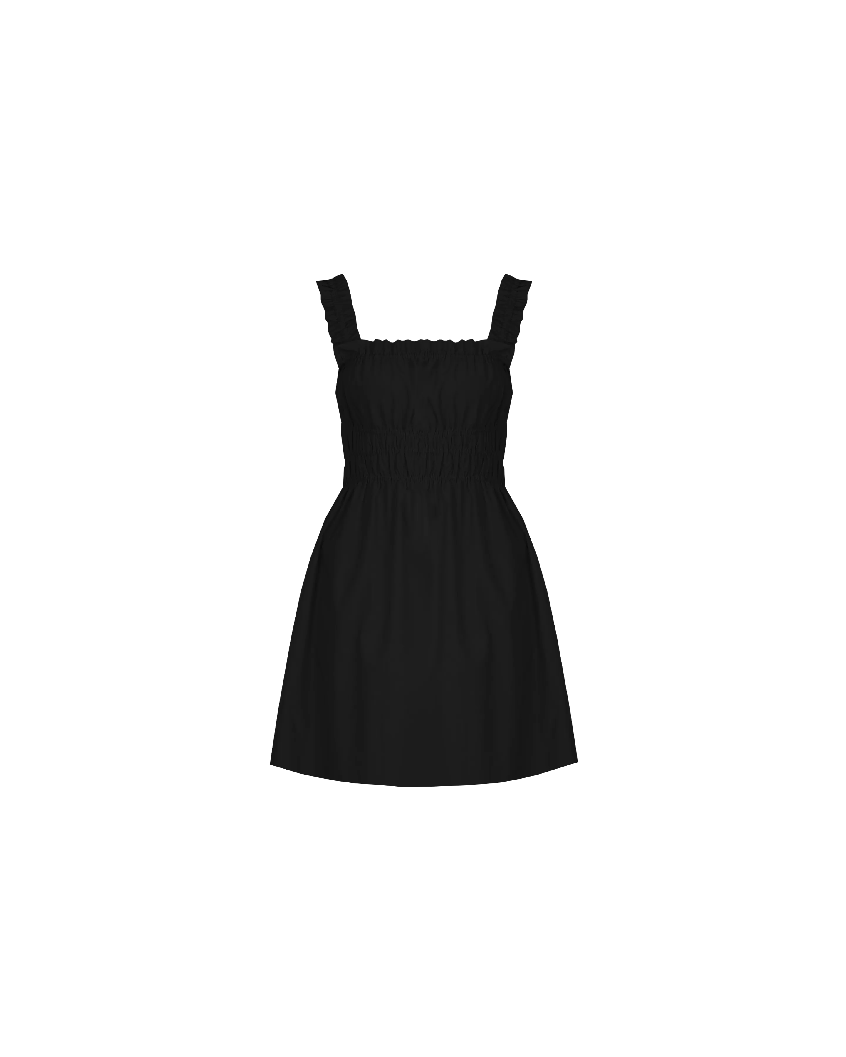 TRULLI RUCHED MINI DRESS BLACK