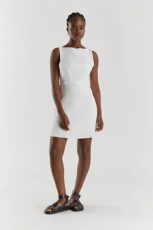 TYLA WHITE LINEN MINI DRESS