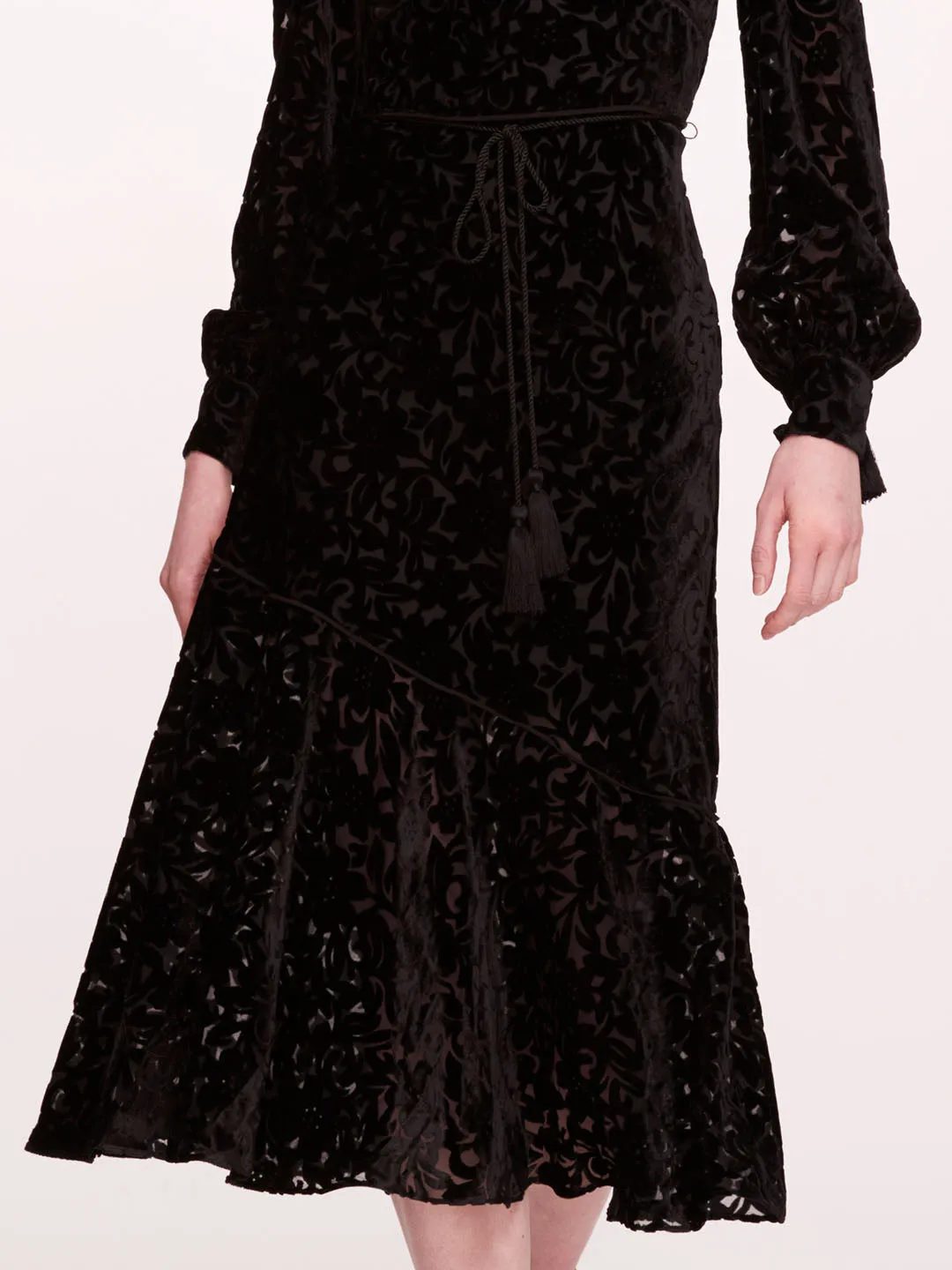 Velvet Burnout Midi Dress